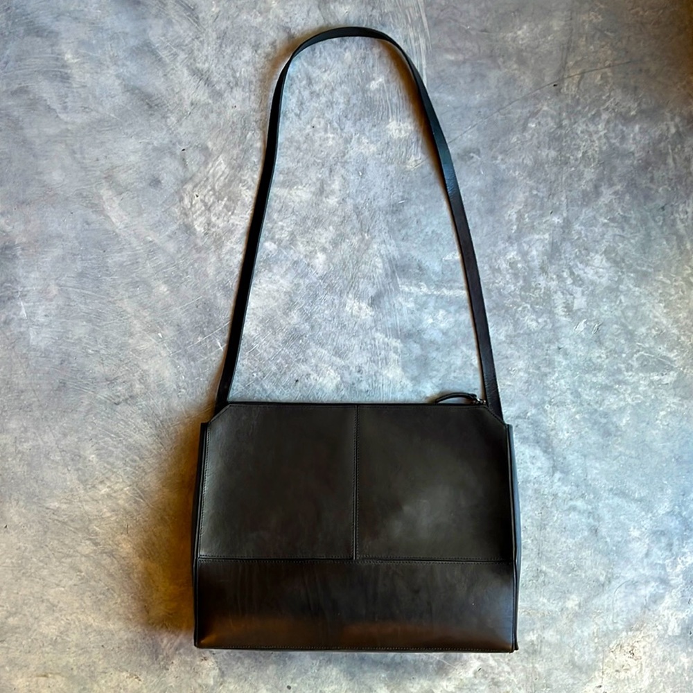 COS Black leather satchel / purse